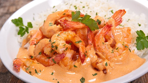 Receta Camarones con Crema de Achiote Productos El Yuka